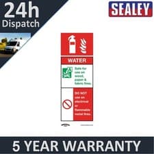 Image of Sealey Worksafe� Water Fire Extinguisher Safety Sign Rigid Plastic Pack of 10