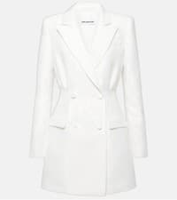 Image of SELF-PORTRAIT Double-breasted taffeta blazer dress