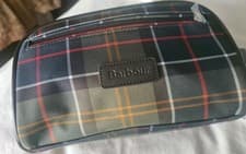Image of Barbour Men's Tattersall Check Pattern Toiletry Wash Bag. BNWT