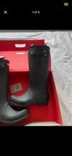 Image of Hunter Balmoral Adjustable Rubber Black Wellington Boots New