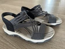Image of Rieker Black stress Free Elasticated Sandals