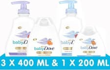 Image of Baby Dove Rich Moisture Head to Toe Baby Wash 400ml & Lotion 200ml + Calming Mo