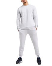 Image of Men And Boys Plain Tracksuit Kids Pullover Crew Neck Sweatshirt And Joggers Set