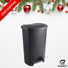 Image of Addis 50L Pedal Bin – Black | Large Kitchen Waste Bin with Lid