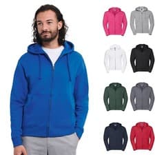 Image of Russell Authentic Mens Zip Up Hoodies Plain Zipped Hooded Sweatshirt Jacket