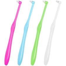 Image of 4 PCS End Tuft Toothbrush Adult, Gum Single End Tuft Brush, Soft Orthodontic ...
