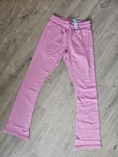 Image of Adidas Womens/girls Pink Flared Trending Joggers