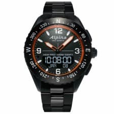 Image of Alpina Smartwatch AlpinerX HSW AL-283LBO5AQ6 Ana-Digi Black Bracelet BNIB.