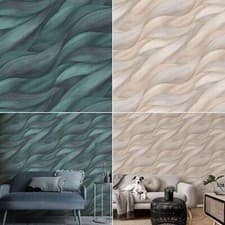 Image of Erismann Casual Chic Wave Wallpaper Abstract 3D Effect Vinyl - Choose Colour