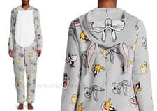 Image of Bugs Bunny Union Suit One Piece Pajamas Women Size S-3X Looney Tunes Taz Men NWT