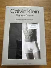 Image of Calvin Klein Mens Black 3 Pack Cotton Stretch Trunks Size M BNIB