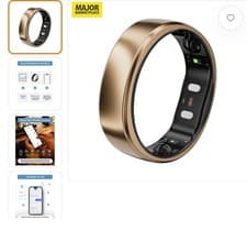 Image of RingConn Gen 2 Air Smart Ring, Ultra-Thin AI Smart Ring, Dune Gold, Size 7