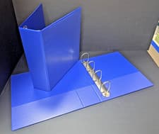 Image of 5x A4 BLUE 4 D RING 65mm PRESENTATION BINDERS FILES ALL ROUND POCKETS EXACOMPTA