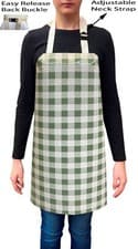 Image of Handmade Gingham Check PVC Coated Wipe Clean Waterproof Aprons - Code: F107-3