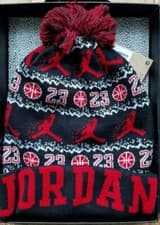 Image of NIKE AIR MICHAEL JORDAN 23 ADULTS BEANIE HAT JUMPMAN UNISEX Black/Red