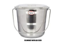 Image of Heavy Duty Stainless Steel Bucket Pail Double Welded 12L/15L with Handle& LID