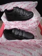 Image of Boy's Balck Kickers School Shoes Size 2.5 New In Box With Three Straps