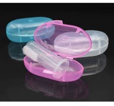 Image of Soft Finger Toothbrush with Case Pet Dog Puppy Cat Dental Cleaning Teeth Gums