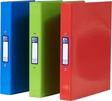 Image of Oxford A4 Ring Binders, Red/Green/Blue, Pack of 3 Folders 40mm