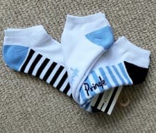 Image of 3 Pairs : PRINGLE of SCOTLAND White CUSHIONED Mens TRAINER SOCKS 9-12 44-47