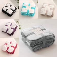Image of Sherpa Throw Soft Plush Cozy Warm Fleece Luxury Reversible Blanket Home Sofa Bed