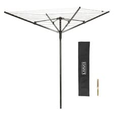 Image of LIVIVO 4-Arm Rotary Clothes Airer – Black