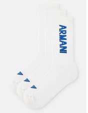 Image of Emporio Armani 0554 AF12299 3-Pack Essential Logo Socks White **RRP £35.00***