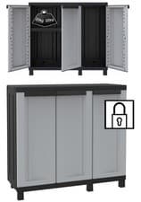 Image of Plastic Garden Storage Cupboard. Outdoor/Shed/Garage. Indoor Cabinet. TD102B
