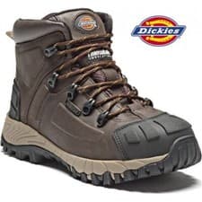 Image of DICKIES MEDWAY | Waterproof Safety Boots Hiker | STEEL TOE | Leather Black/Brown