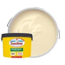 Image of Sandtex Microseal Ultra Smooth Masonry Paint 10L Cornish Cream Exterior UK Wall