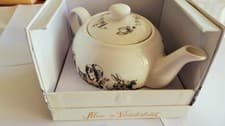 Image of BOXED VICTORIA & ALBERT ALICE IN WONDERLAND FINE CHINA MINI TEAPOT