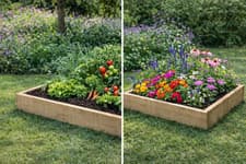 Image of Rough Sawn Timber Garden Raised Bed 20cm high - 2 sizes