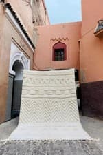 Image of New Color Cream Moroccan Berber Beni Ourain Style Wool Rug Design Carpet Rug
