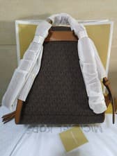 Image of NWT Hot Michael Kors Rhea Medium MK Signature Backpack in brown sales