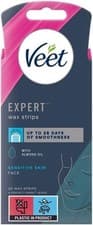 Image of Veet Expert Face Wax Strips Sensitive Skin - 20 Strips Facial Hair Removal
