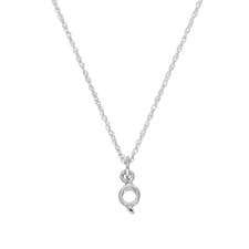 Image of Tiny Sterling Silver Alphabet Letter Q Necklace 14 - 22 Inches