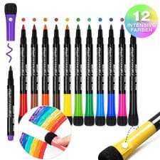 Image of 12 x Large Dry Wipe White Board Markers Pens Bullet Tip Black Blue Red Green UK