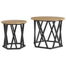 Image of Side Table 2 pcs Engineered Wood and Steel Modern Living Room Sturdy  vidaXL