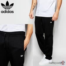 Image of ADIDAS ORIGINALS MENS JOGGERS FLEECE SWEAT PANTS BLACK TREFOIL PANT M L XL