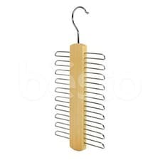 Image of Wooden Tie Hanger Holder Rack Storage Belt and Tie Rack Storage Organiser-20 Bar