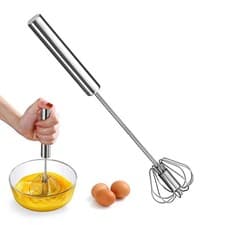 Image of Stainless Steel Semi Automatic Egg Whisk Hand Push 29cm