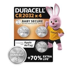 Image of Duracell CR2032 Lithium Coin Batteries 3V (4 Pack) - Up to 70% Extra Life - B...