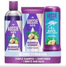 Image of Aussie Blonde & Hydrate Purple Shampoo & Conditioner Set Highlighted &Grey Hair