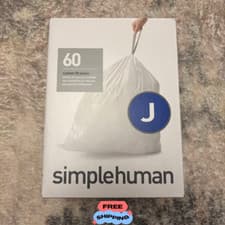 Image of Simplehuman CW0259 Code J Custom Fit Bin Liners | White Plastic | 60 Bin Liners