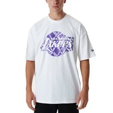 Image of New Era LA Lakers NBA Infill Logo Oversized T-Shirt Tee Top - White