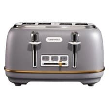 Image of Daewoo Astoria 4 Slice Toaster (1370W-1630W Power) Reheat, Defrost & Cancel Grey