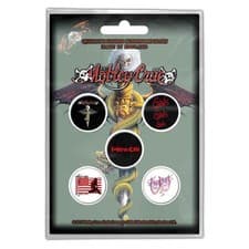 Image of Motley Crue Button Badge Pack Dr Feelgood Band logo new Official 5 x Pin Button