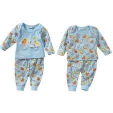 Image of Lullaby Baby Boys Pyjamas Love And Cuddles Crocodile Elephant Striped Cotton 0-9