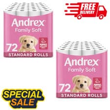 Image of 2 x72 Andrex Toilet Rolls Gentle Clean 2 Ply Toilet Paper NEXT DAY DELIVERY