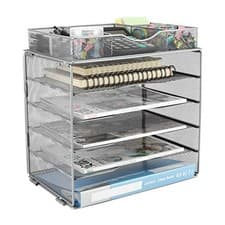 Image of 5 Tier Metal Mesh A4 Desk Tray,File Holder,Paper Organiser Magazine